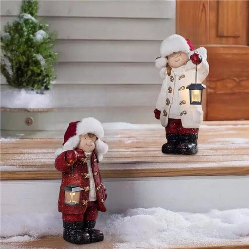 🔥Flash Sale - 49% OFF 🎄Children with Solar Lantern Figurines