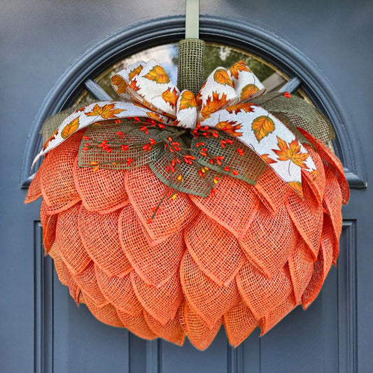 🔥Last Day 48% OFF 🍁 Farmhouse Pumpkin Wreath For Front Door