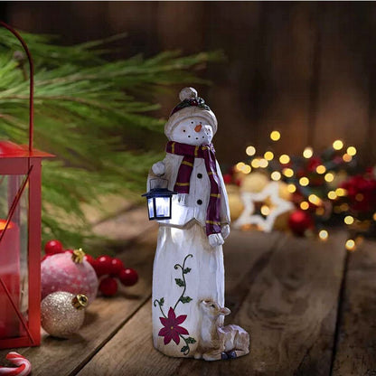 🔥Flash Sale - 49% OFF 🎄Christmas Decoration Woodland Snowman Holding Solar Lantern